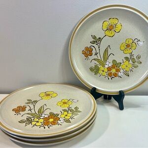Vintage Hearthside Garden Festival handpainted Stoneware dinner plates